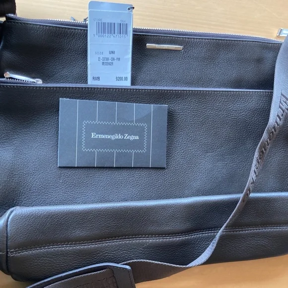 Ermenegildo Zenga Dark Brown Leather Messenger Bag - Picture 6 of 6